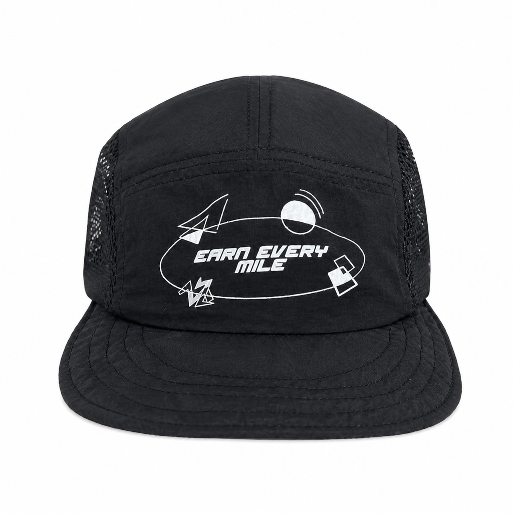 Black Earn Every Mile 5-Panel Runner hat