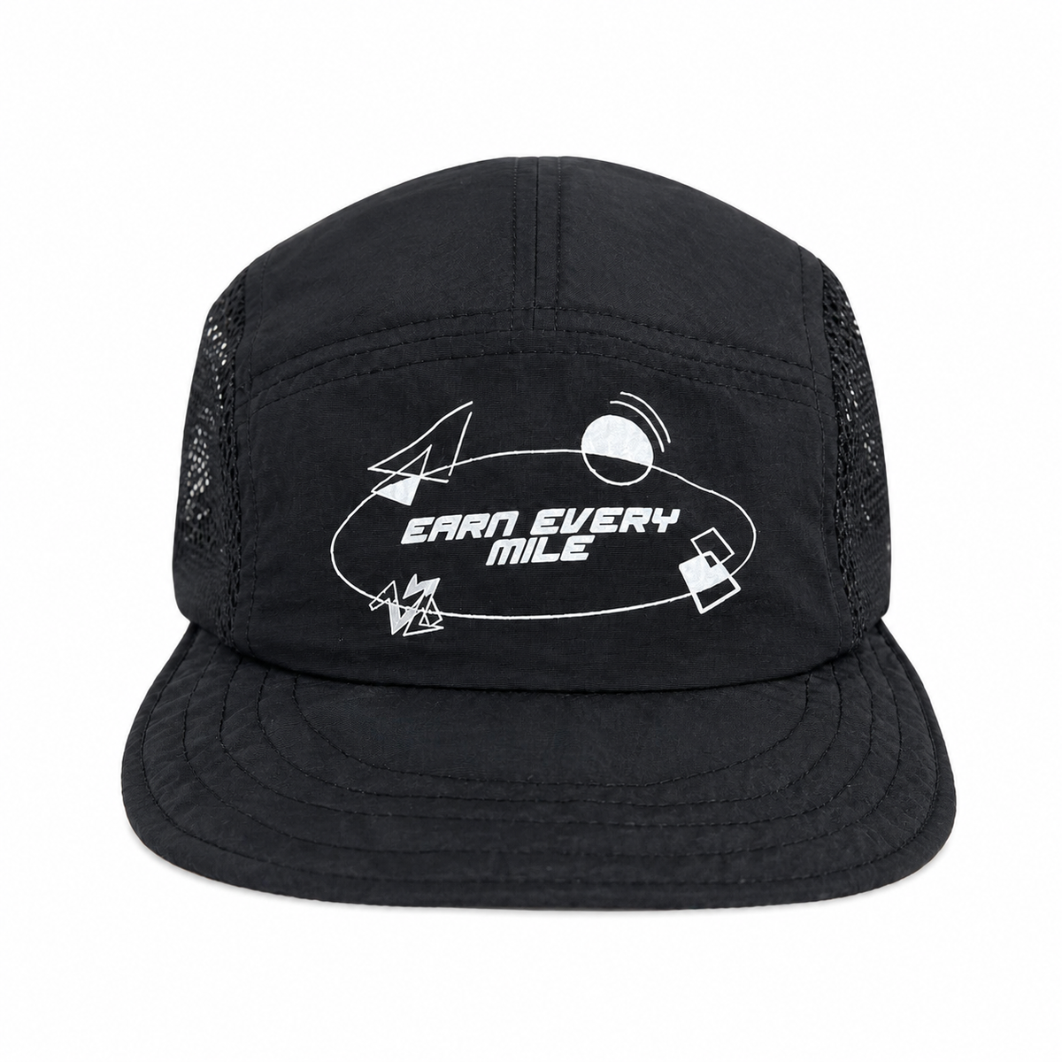 Black Earn Every Mile 5-Panel Runner hat