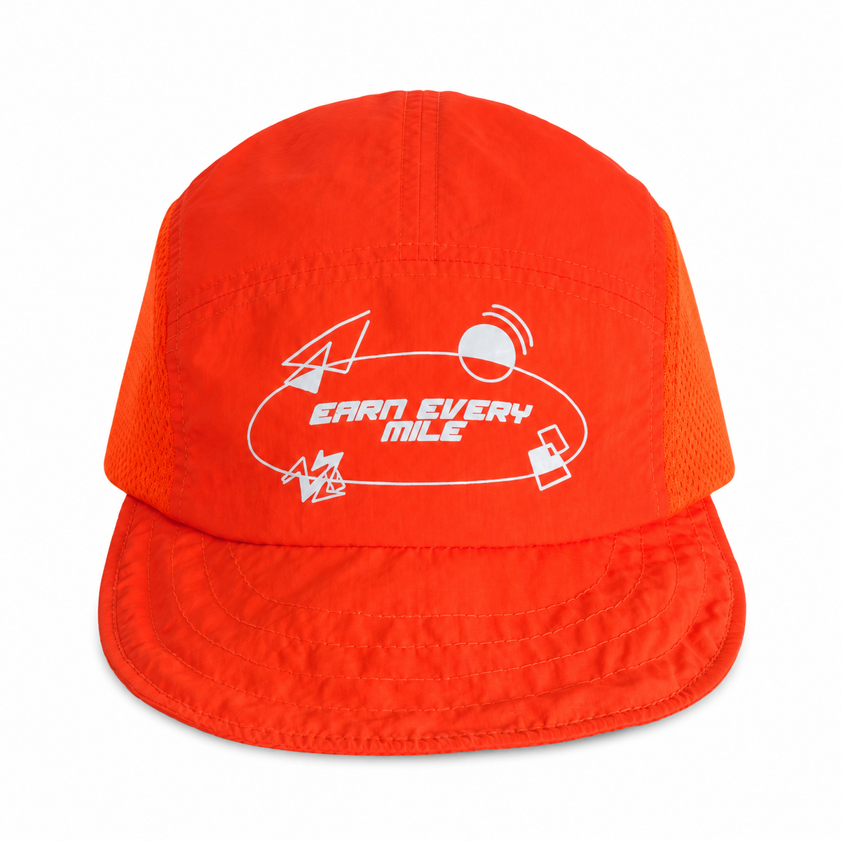 Orange Earn Every Mile 5-Panel Runner hat